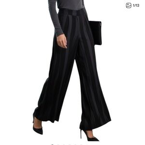 Topshop Panelled Satin Flowy Dress Pants Trousers Office Siren Whimsigoth Black